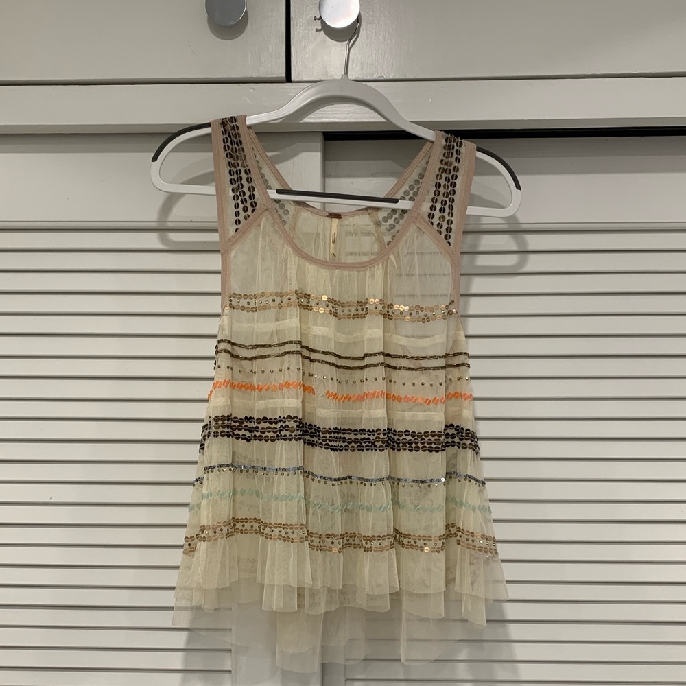 Free People Beaded Tank Top